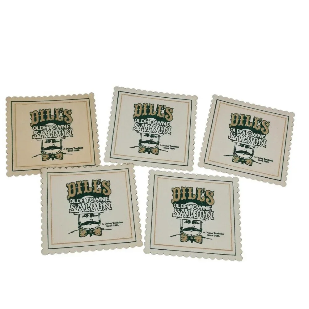 Vintage Coasters Dills Olde Towne Saloon Restaurant Ephemera Bar Food and Spirit